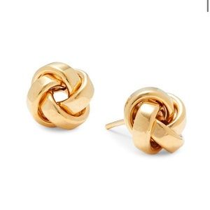 14K Yellow Gold Love Knot Stud Earrings